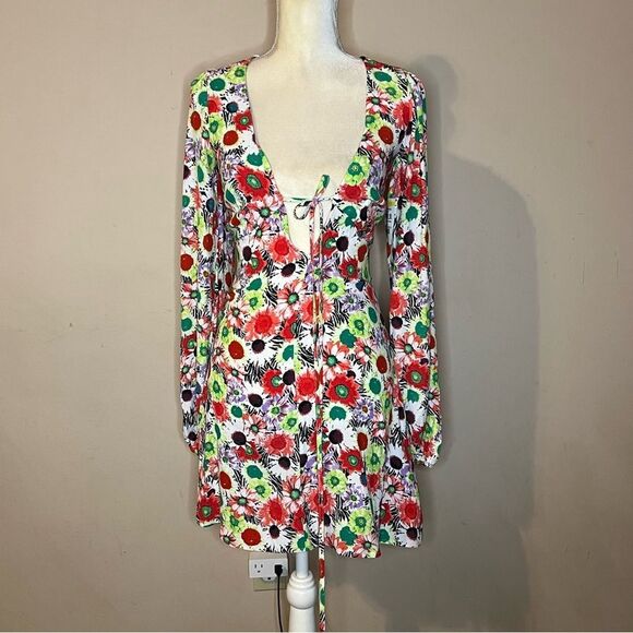 NWOT AFRM Floral Long Sleeve Dress - Picture 2 of 6